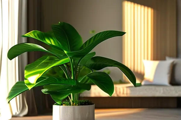 室內(nèi)花卉盆栽植物在客廳中的擺放效果