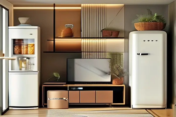 現(xiàn)代家庭客廳中的家用電器展示