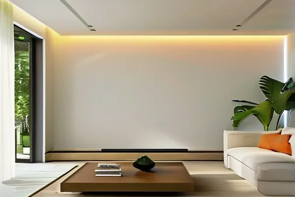 現代簡約風格石膏線條電視背景墻實景效果圖