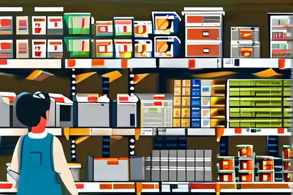 揚州建材五金店內(nèi)景，顧客正在咨詢選購