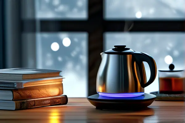 現代家庭使用電器取暖桌的溫馨場景