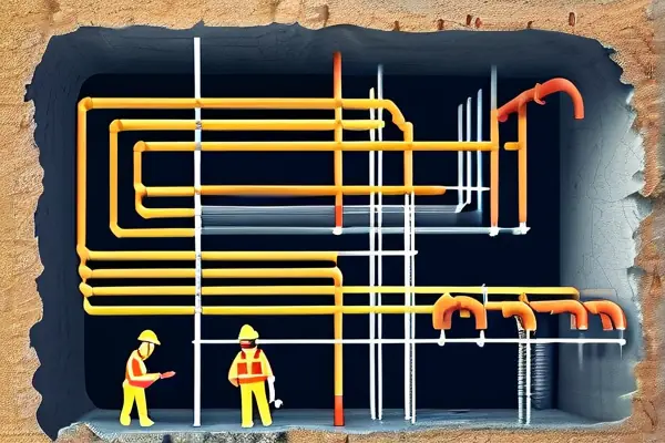 戶內(nèi)水電預(yù)埋施工管線布局示意圖
