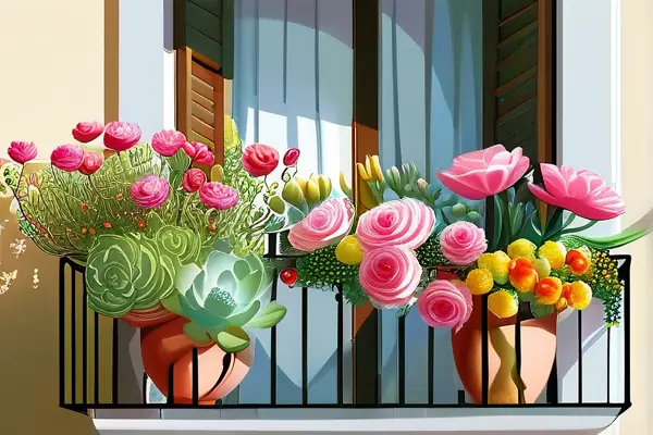 多彩陽(yáng)臺(tái)花卉布置展示