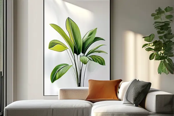 現(xiàn)代客廳懸掛植物主題凈化裝飾畫效果圖
