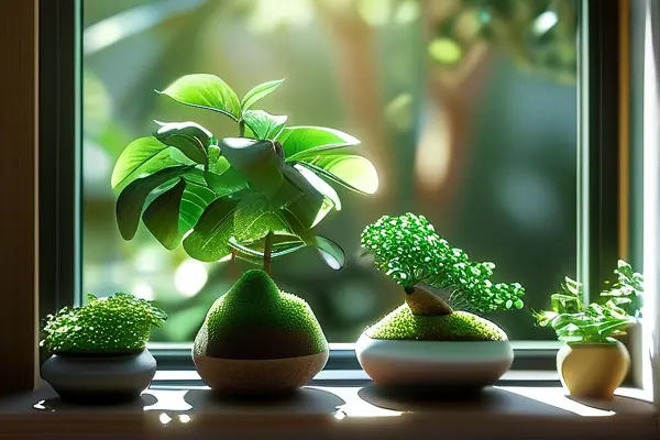 室內(nèi)小盆景植物凈化空氣效果展示