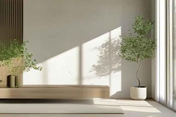 現(xiàn)代客廳淺色花紋墻紙效果圖