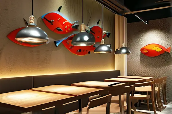 現代化烤魚店裝修效果展示圖