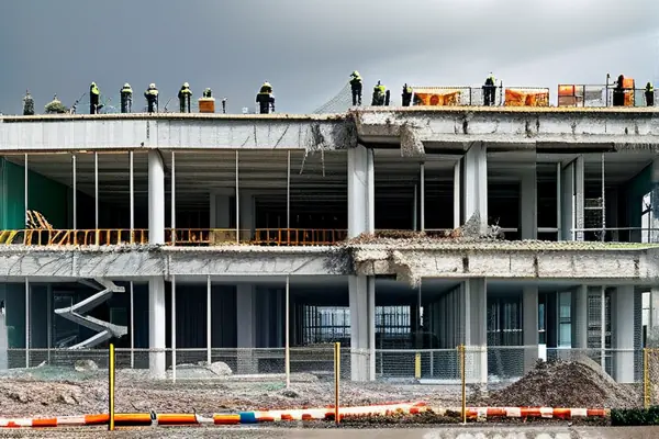 辦公樓結構拆除施工現場