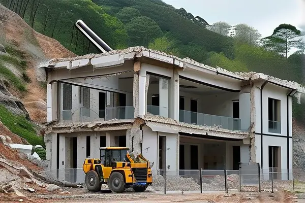 別墅結構拆除施工現場