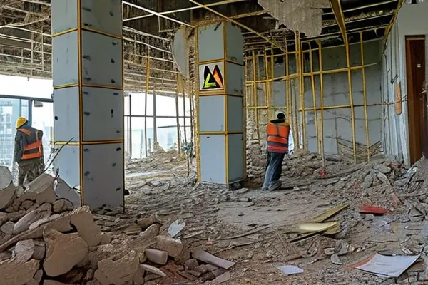 酒店結構拆除施工現場