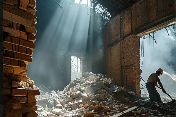 老房子拆除施工現場實拍圖