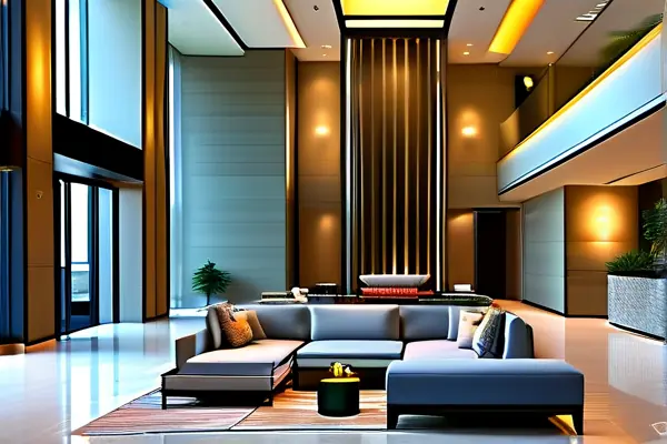 現代化賓館大堂裝修效果展示