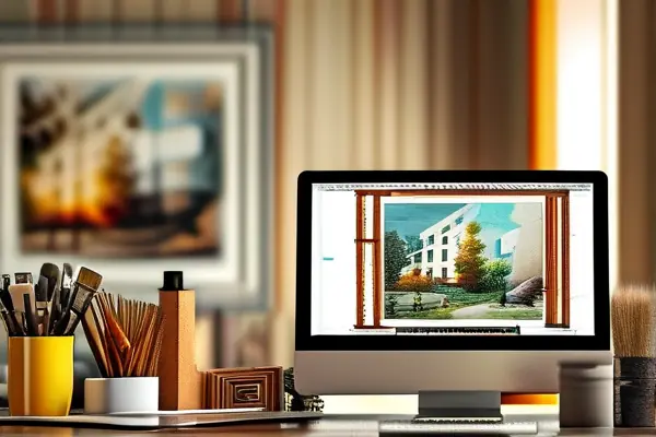 設計師查看裝修圖紙